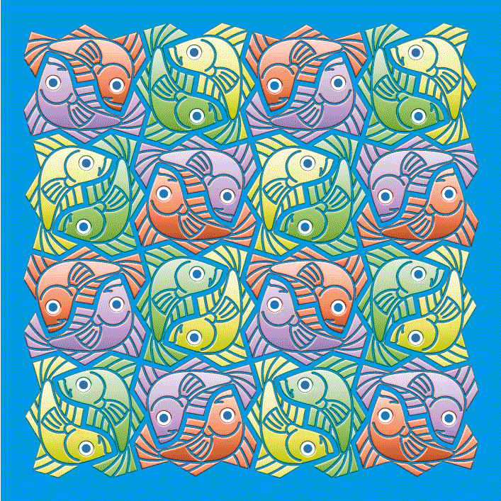 symmetric fishes tessellation