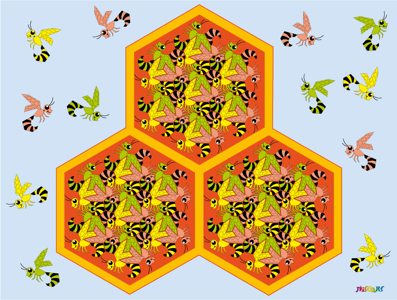 bees & honeycombs tessellation